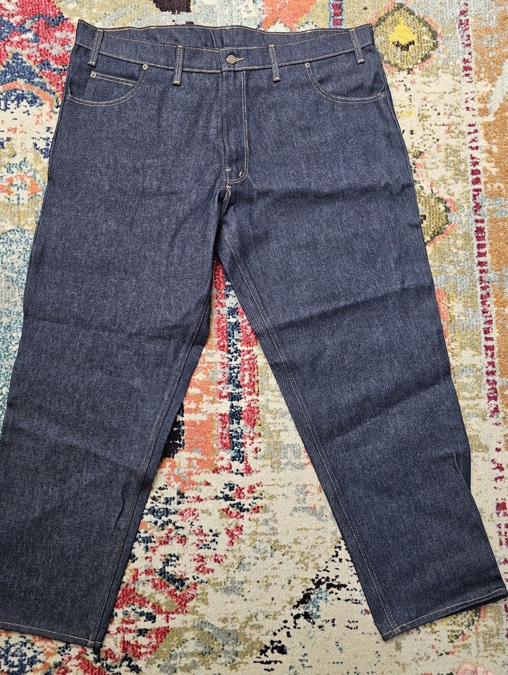 PRSN BLU Mens Denim Blue Jeans Size 46x32 Straight Leg Blue Cotton USA Made